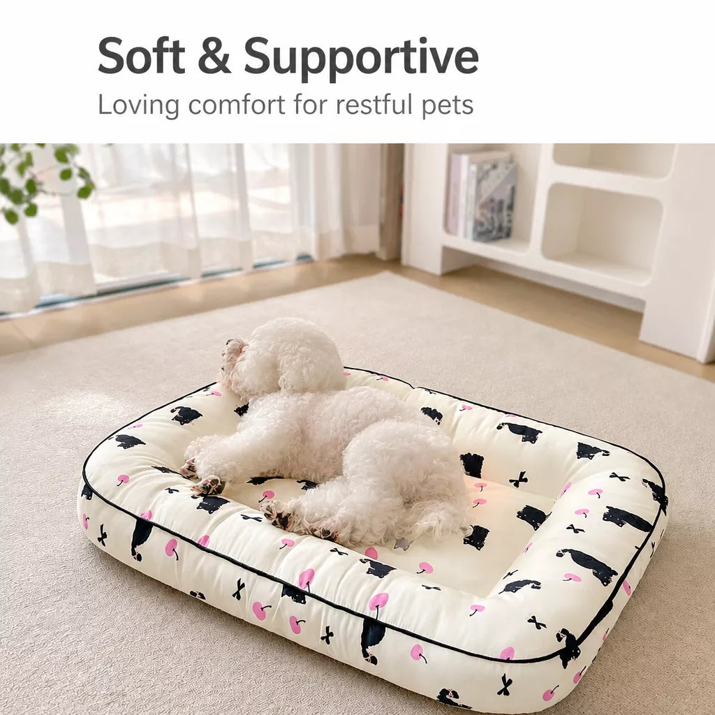 Cotton-Linen Pet Bed Cushion for Small Pets