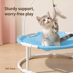 Elevated Round Pet Bed with Breathable Hammock