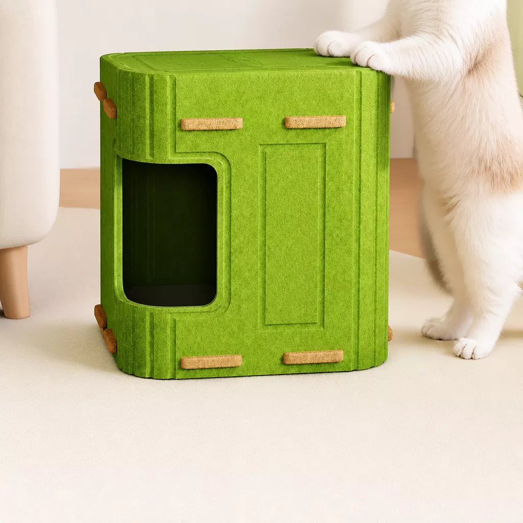 4-Tier Cat Tree with Enclosed House and Scratching Board