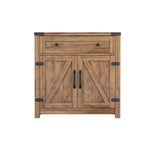 Modern Farmhouse Double Barn Door Accent Cabinet, 30 Inch, Yellow Walnut, Compatible with CD-070AB W88138337-djyc