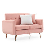 Loveseat Sofa, Mid Century Modern Decor Love Seat Couches for Living Room, Button Tufted Upholstered Small Couch for Bedroom, Solid and Easy to Install Love Seats Furniture,Pink W487P189546-djyc