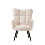 Modern Single Sofa Armchair with High Backrest Comfy Reading Chair for Small Spaces/Living Room/Bedroom/Apartment (COLOR:WHITE) W1669P175501-djyc