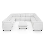 U shape Modular Sectional Sofa,DIY Combination,includes Seven Single Chair, Four Corner and One Ottoman,Ivory W487S00198-djyc