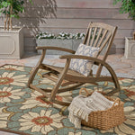 Relax and Unwind with the Weather-Resistant Acacia Wood Rocking Chair 63337.00GRY-djyc