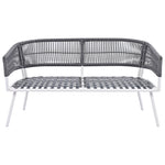 K&K 4-Piece Boho Rope Patio Furniture Set, Outdoor Furniture with Acacia Wood Table, Patio Conversation Set with Deep Seating & Thick Cushion for Backyard Porch Balcony, Navy Blue SK000004AAE-djyc