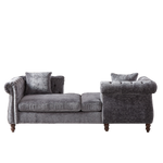 81-inch Chenille Face-to-face Chaise Lounge with Two Pillows,Nailhead trim,Button Tufted Design and Rolled Arms for Lounge, Living room and Office W834S00316-djyc