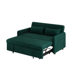 Sofa Pull Out Bed Included Two Pillows 54" Green Velvet Sofa for Small Spaces W1278125092-djyc