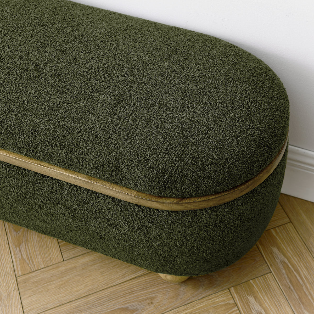 Storage Ottoman Bench, Upholstered End of Bed Ottoman Bench with Storage and Seating, Large Blanket Storage Bench for Foot Rest in Bedroom, Living Room, Entryway, Dark green W487P179605-djyc