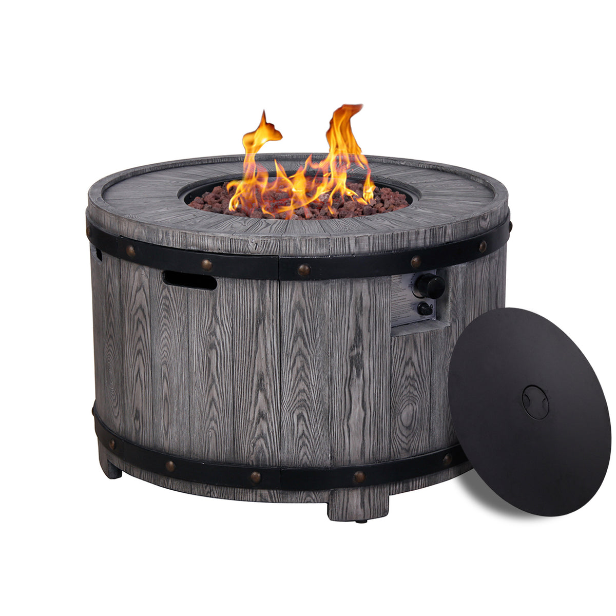 Hot Sales Product Faux Wood Grain Gas Fire Pit Table, Create A Wild-joy Resort On Your Patio With This Fire Pit Table W2029120113-djyc