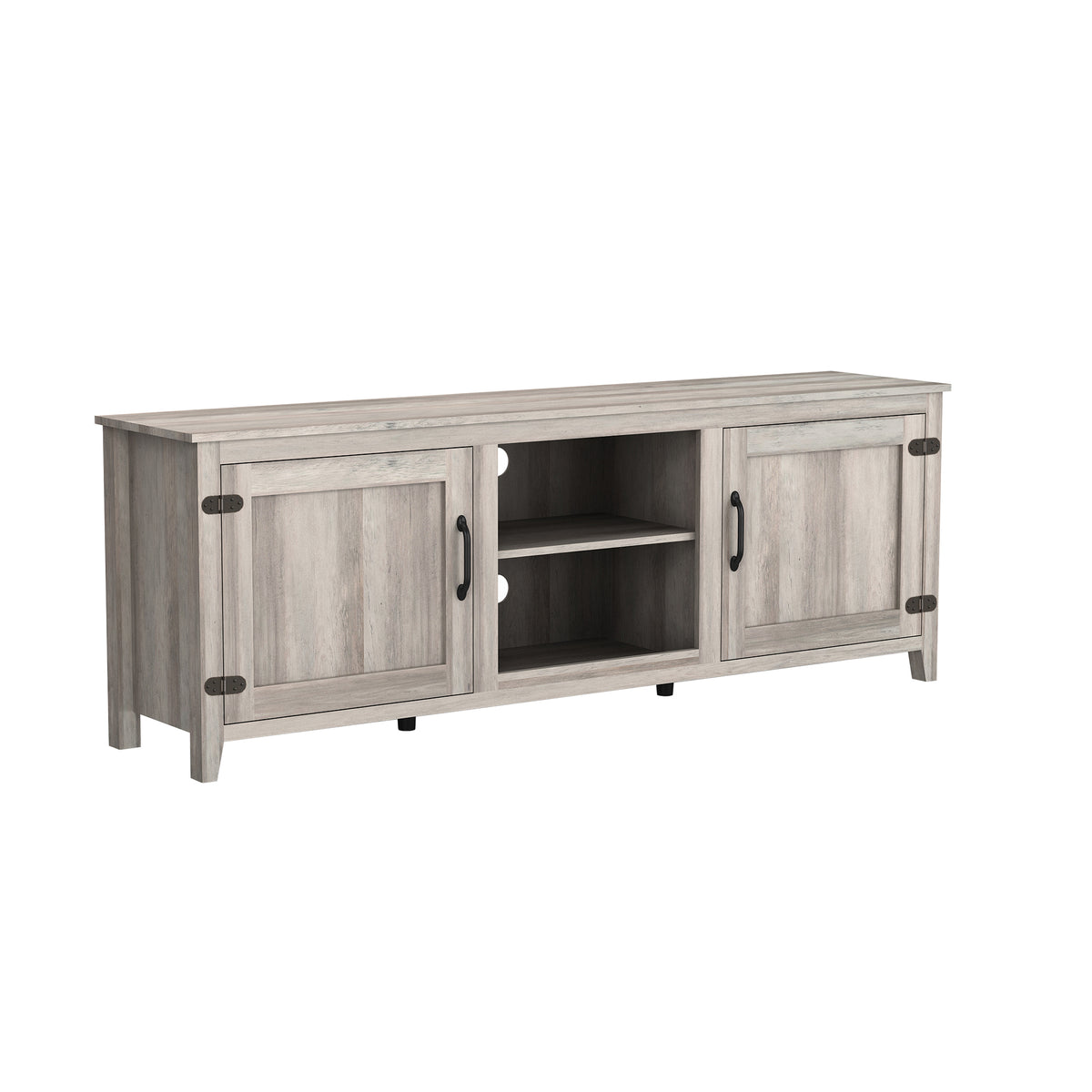 TV Stand Storage Media Console Entertainment Center With Two Doors, Grey Walnut W88168239-djyc