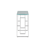 Console Table Stainless Steel Glass,Meal side table silvery Clearbs-02 s W1727P195277-djyc