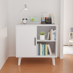 Sideboard Buffet Kitchen Storage Cabinet, Accent Cabinet with Solid Wood Feet for Decorated Doors, Dining Room, Hallway, Cupboard Console Table, Liquor / Accent Cabinet (White) W808P152923-djyc