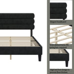 King Bed Frame with Headboard,Sturdy Platform Bed with Wooden Slats Support,No Box Spring,Mattress Foundation,Easy AssemblyDark grey W1793140487-djyc