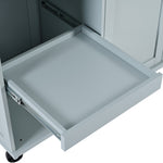 K&K Kitchen Island with Foldable Counter Top, Kitchen Storage Cart with Slide-Out Shelf, Towel Rack and Drawer, Rolling Kitchen Cart on Wheels, for Kitchen, Living Room, Dining Room, Grey Blue N707P173036G-djyc