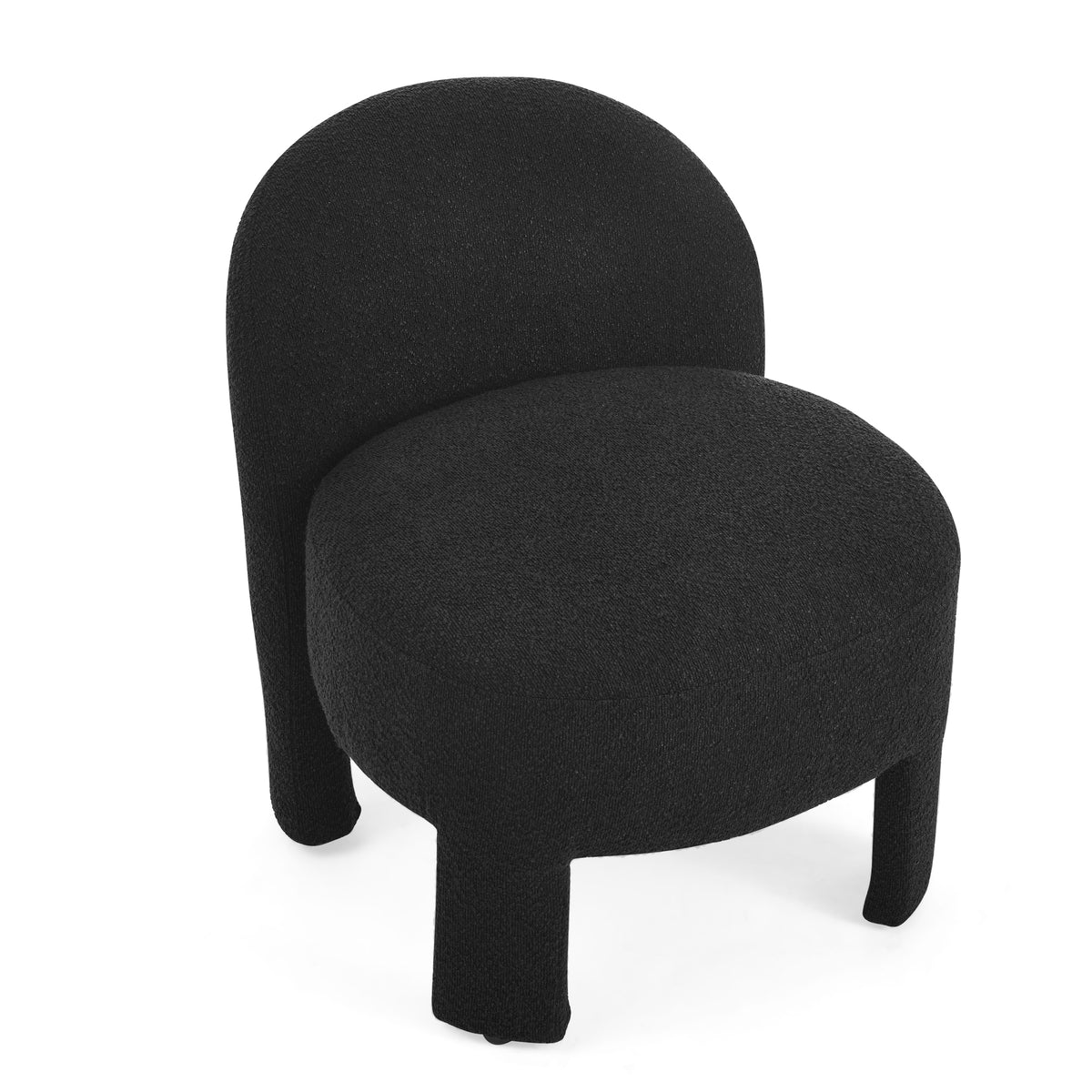 Hoop gauze lounge chair with soft cushion and backrest, need to be assembled, suitable for living room/bedroom/dining room -- BLACK(24.5"*28.75"*28.75") W487P207811-djyc