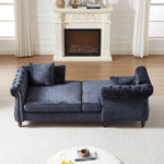 81-inch Chenille Face-to-face Chaise Lounge with Two Pillows,Nailhead trim,Button Tufted Design and Rolled Arms for Lounge, Living room and Office W834S00317-djyc