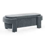 Chenille Upholstered Bench with Large Storage Space for the Living Room, Entryway and Bedroom,Grey,( 51.5''x20.5''x17'' ) W48790041-djyc
