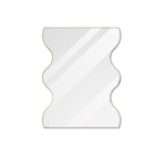 Wall Mirror 30x35 Inch Golden Rectangular Mirror with 2 Wavy Sides Metal Framed Mirror Vanity Mirror Dressing Mirror, for Bathroom, Living Room, Bedroom Wall Decor W1435133321-djyc