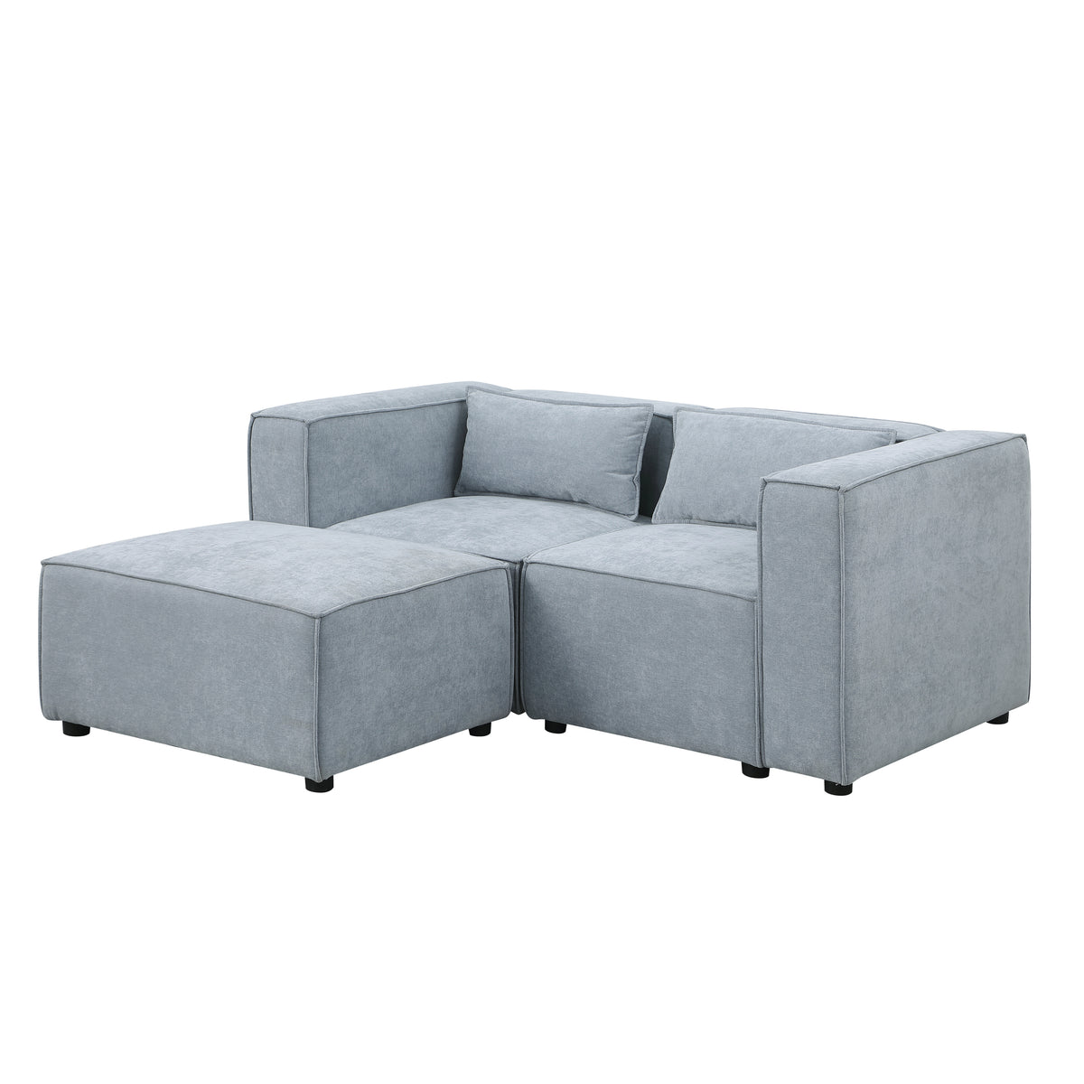 modular sofa Grayish bluechenille fabric,simple and grand, the seat and back is very soft. this is also a KNOCK DOWN sofa W1099S00112-djyc