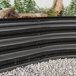 Raised Garden Bed Outdoor, Oval Large Metal Raised Planter Bed for for Plants, Vegetables, and Flowers - Black W840102509-djyc