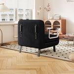 31.5″ Convertible Chair Bed, Tri-Fold Sofa Bed with Adjustable Backrest & Pillow, Leisure Chaise Lounge Couch with Sturdy Steel Frame for Home & Office, Comfortable Sleeper Chair black W1767P220577-djyc