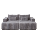 87" Oversized Sectional Lounge Chaise,No Assembly Required,Cloud Plush Loveseat with two Removable Footstool,Fluffy Modern Sleeper Chair for Indoor Living Room Bedroom W834S00332-djyc