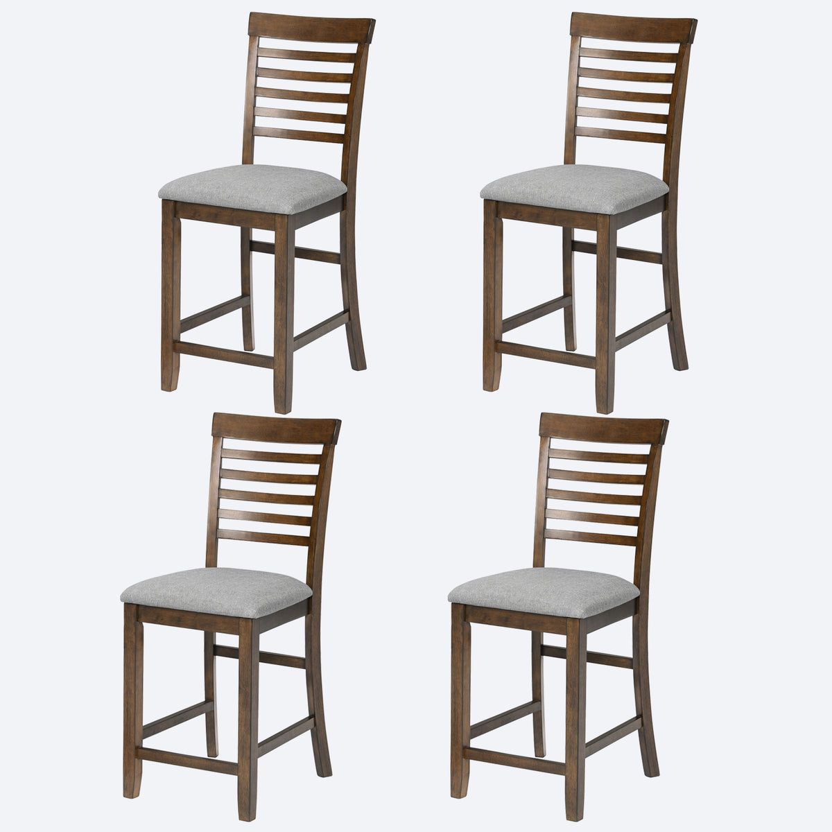 Dining Room Furniture Counter Height Chairs Set of 4, Kitchen Chair with Padded Seat , Upholstered Side Chair for Dining Room, Living Room, Walnut W1998126386-djyc