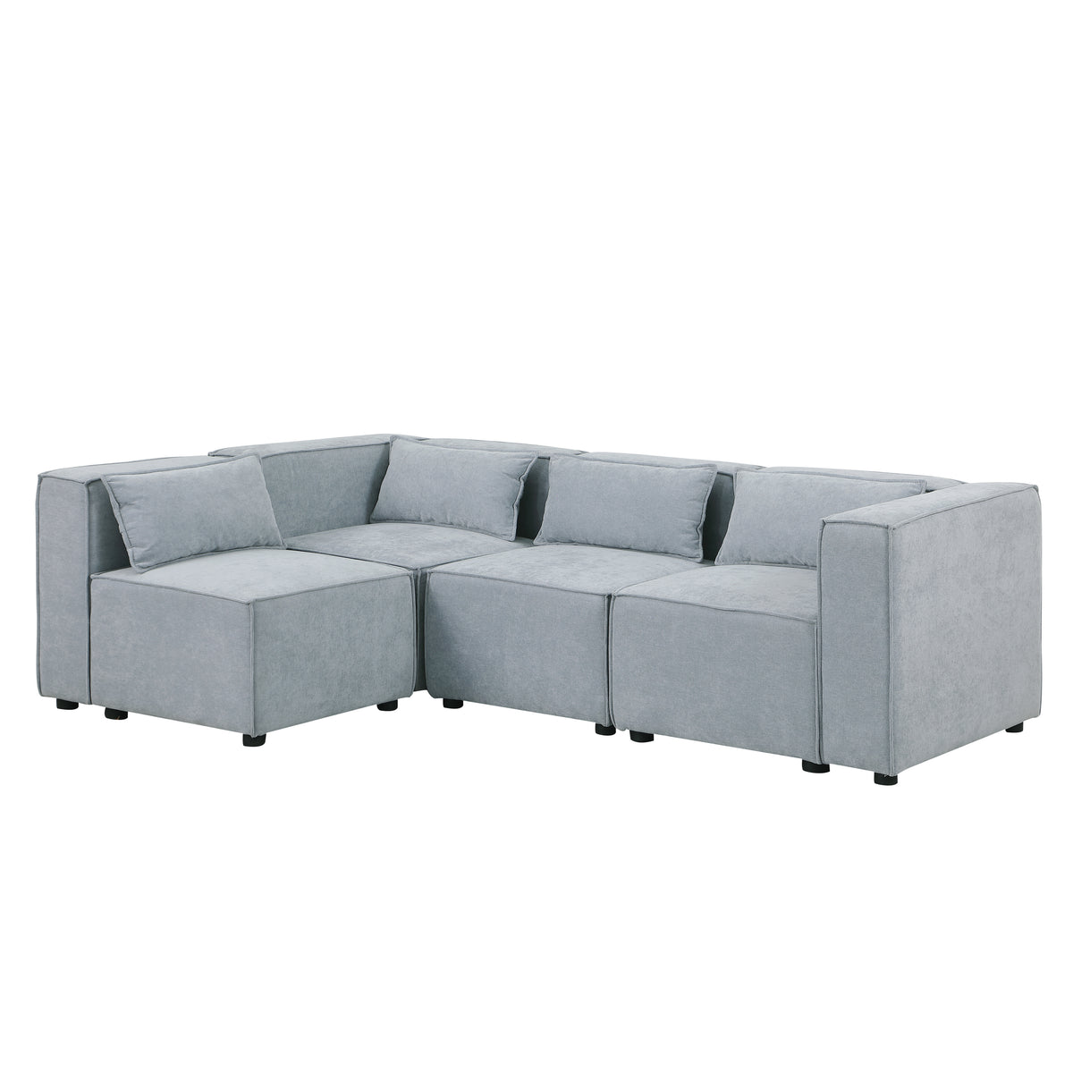 modular sofa Grayish bluechenille fabric,simple and grand, the seat and back is very soft. this is also a KNOCK DOWN sofa W1099S00114-djyc