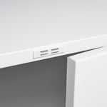 Metal Printer Stand with Storage Mobile Printer Tables for Small Spaces with Door Adjustable Shelf File Cabinet on Wheels for Home Office (White) W1247110443-djyc