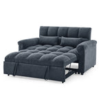 Loveseats Sofa Bed with Pull-out Bed,Adjsutable Back,Blue+ Grey W487109971-djyc