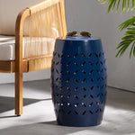 Elegant Lace-Cut Barrel-Shaped Side Table – Durable All-Metal Construction for Patio, Garden, and Backyard 61305-djyc