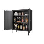 Kitchen Buffet Server Table Accent Sideboard Cupboard Server Buffet Console Table with Doors Cabinet W328P195206-djyc