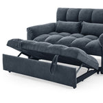 Loveseats Sofa Bed with Pull-out Bed,Adjsutable Back,Blue+ Grey W487109971-djyc