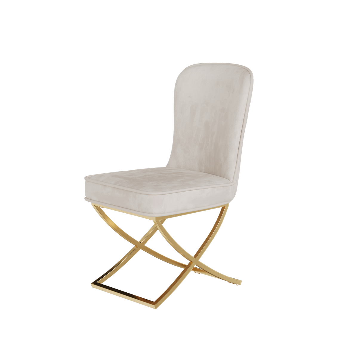 Dining Chair Set of 2, Beige velvet Backrest and golden Metal legs.For Modern Kitchen Dining Room Chair for Kitchen Living Modern decorative Leisure chairs.Office chairs y-2009 W1727P195278-djyc