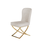 Dining Chair Set of 2, Beige velvet Backrest and golden Metal legs.For Modern Kitchen Dining Room Chair for Kitchen Living Modern decorative Leisure chairs.Office chairs y-2009 W1727P195278-djyc