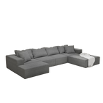 Modern Upholstered Sectional Sofa Couch Set,Modular 132" L Shaped Sectional Living Room Sofa Set With 6 Pillows,Free Combination Sofa Couch for Living Room,Bedroom W834S00312-djyc