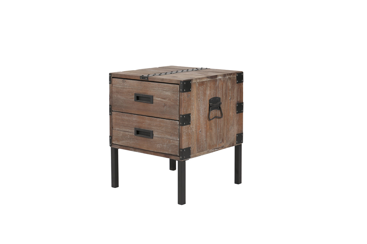 Antique Reclaimed Wood Gray Trunk Table And Side Table S/3 with Large Storage Dress Up Your Liviing Room W142562436-djyc