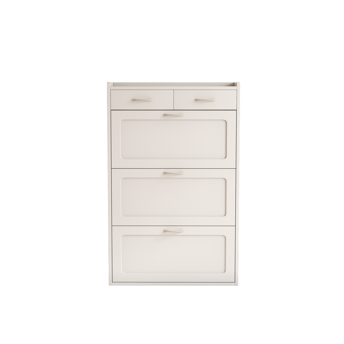 31.49 inches of white solid wood shoe cabinet, three-layer flip bucket shoe storage cabinet, simple and generous for a variety of home style white solid wood shoe cabinet W1278S00043-djyc