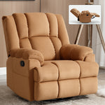 Manual Recliner Chair with Rocker and Swivel in Fabric for Living Room, Beige W1803P204026-djyc