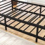 Metal Daybed Frame Twin Size Platform with trundle , No Box Spring Needed Black W840104493-djyc
