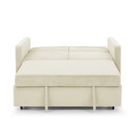 Loveseats Sofa Bed with Pull-out Bed,Adjsutable Back and Two Arm Pocket,Beige (54.5"x33"x31.5") W48766863-djyc