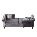 81-inch Chenille Face-to-face Chaise Lounge with Two Pillows,Nailhead trim,Button Tufted Design and Rolled Arms for Lounge, Living room and Office W834S00316-djyc