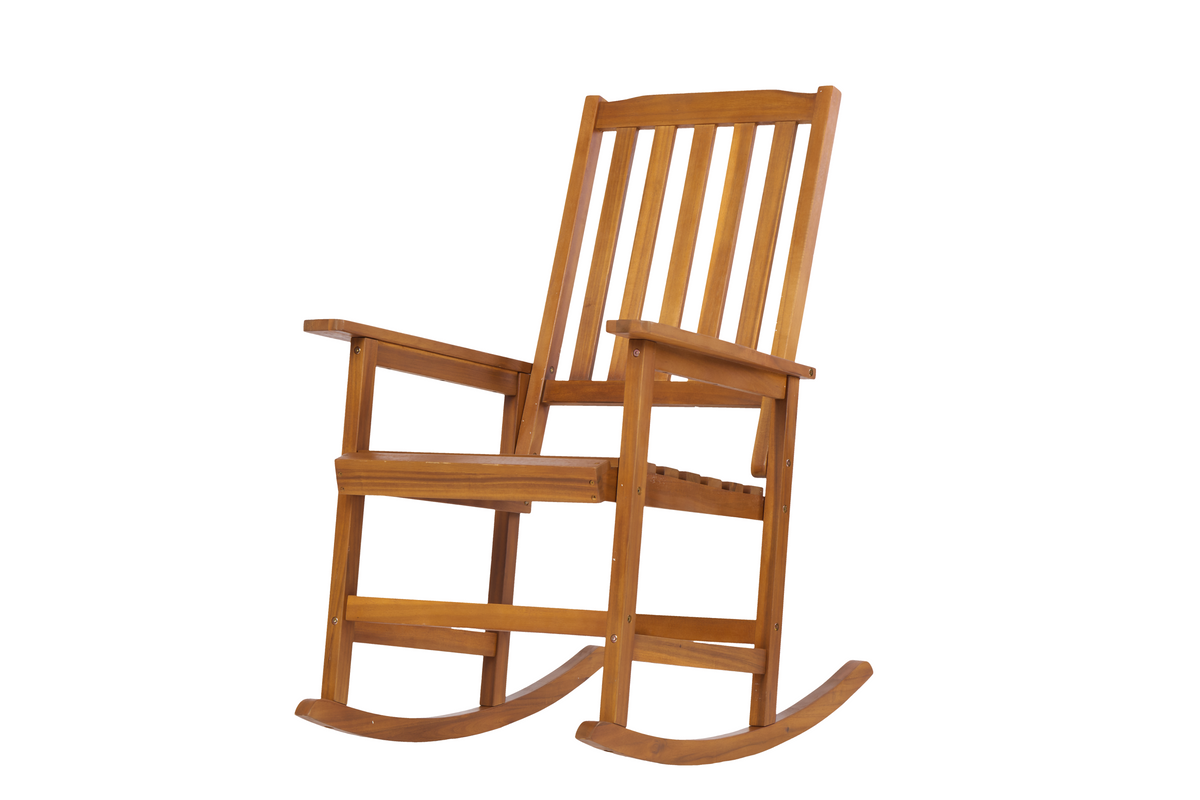 Acacia Indoor Rocking Chair, Outdoor Solid Wood Patio Furniture New Style Light Brown W2640P209680-djyc