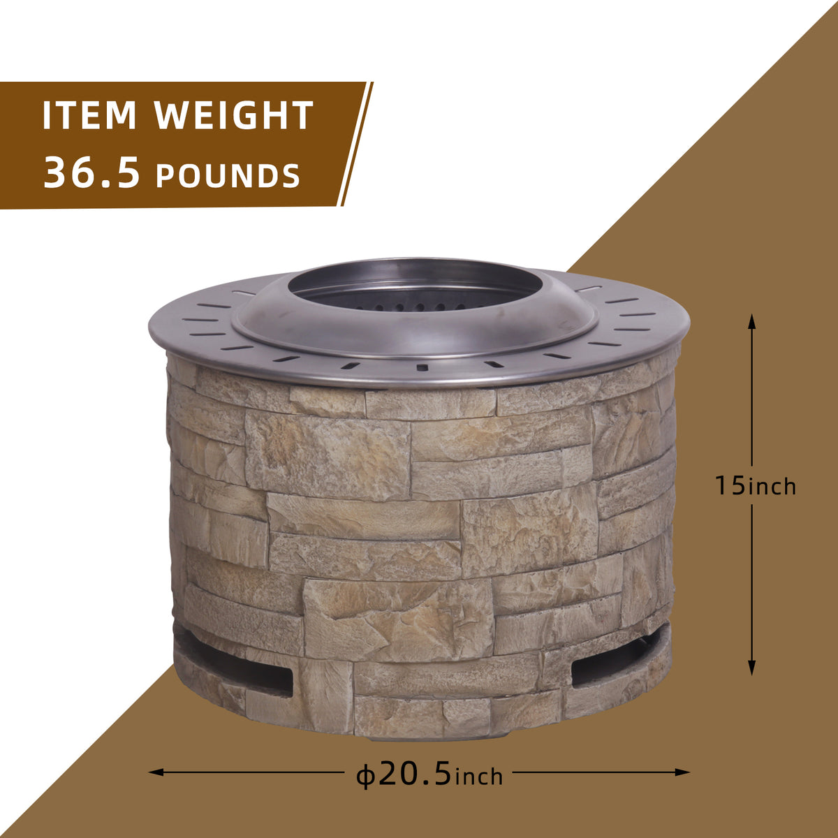 Stackstone Look Smokeless Firepit With Wood Pellet/Twig/Wood As The Fuel W2029120104-djyc