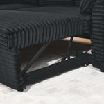 Corduroy Tufted Upholstered Sleeper Sectional Sofa, L-Shaped Modular Convertible Sofa with Reversible Storage Chaise, Pull Out Sleep Couch Bed and Reclining Backrest Perfect for Living Space, Black W487S00227-djyc