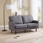 COOLMORE Loveseat Sofa, Mid Century Modern Love Seat, 2 Seater Sofa Couches for Living Room, Small Couch with USB & Removable Pillow Cover, Comfy Couch for Bedroom, Apartment (Gray) W395P238824-djyc