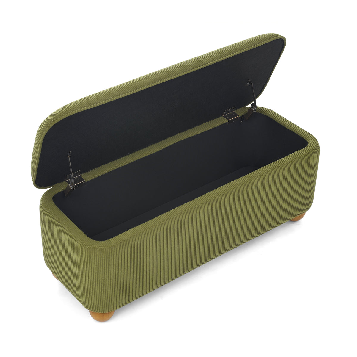 Flannelette Fabric Storage Ottoman bench, cushioned bed end Ottoman bench with storage and seat, suitable for bedrooms, living rooms, and entrance passages-GREEN(41.73"*15.55"*17.71") W487P202261-djyc