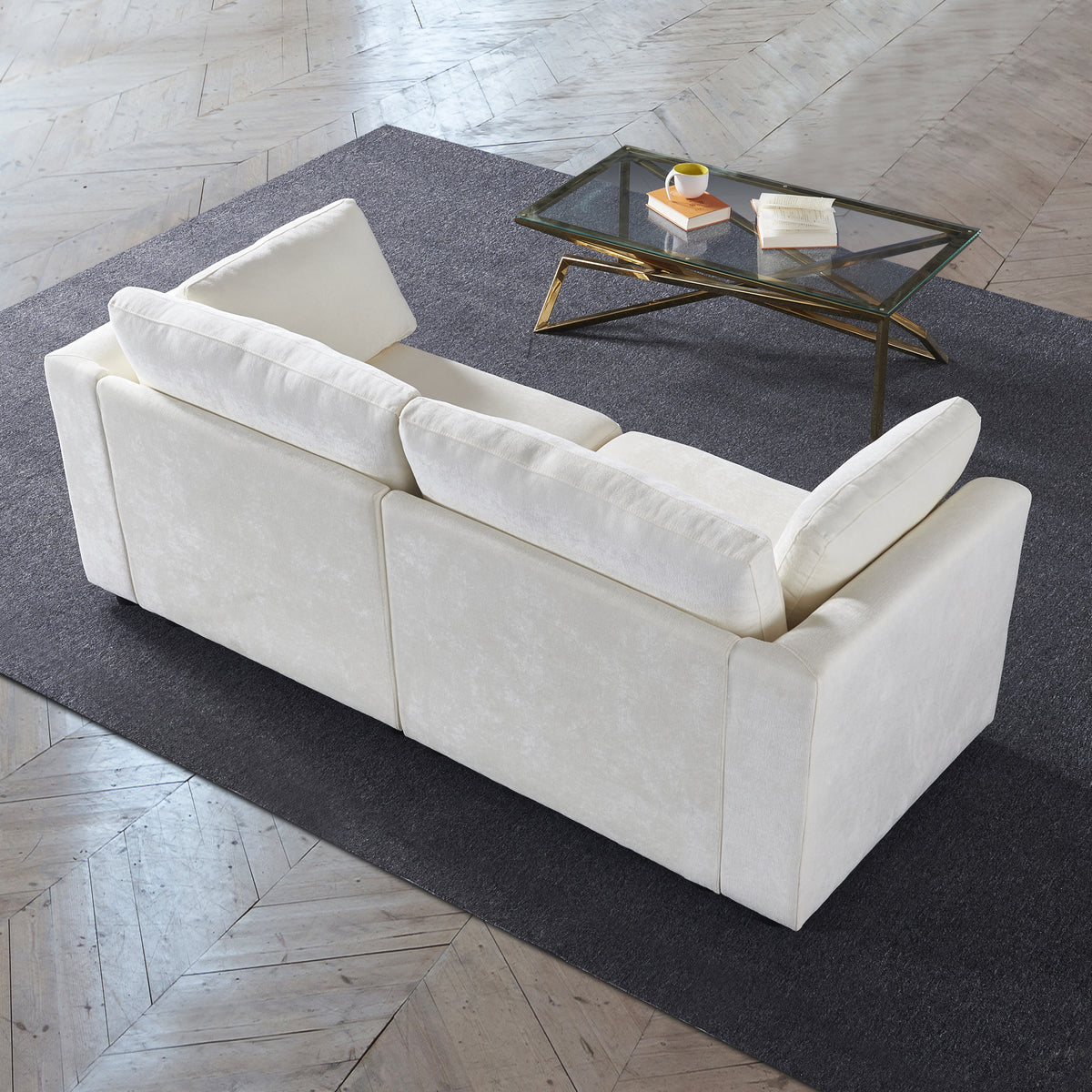 modular sofa whiten chenille fabric,simple and grand, the seat and back is very soft. this is also a KNOCK DOWN sofa W1099S00137-djyc