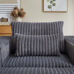 62.5-Inch Corduroy Sponge Sofa Lounge Chair with Removable footrest,No Assembly Required,Fluffy Modern Sleeper Chair for Indoor Living Room Bedroom W834P206049-djyc