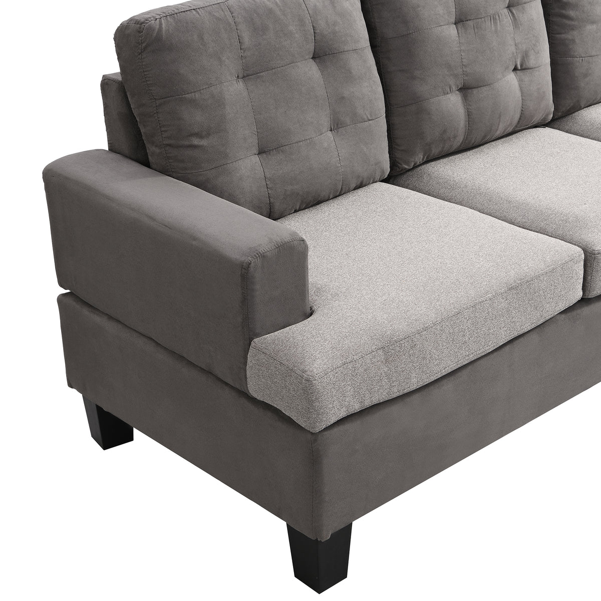 Sofa Set for Living Room with Chaise Lounge and Storage Ottoman Living Room Furniture Gray W214S00018-djyc